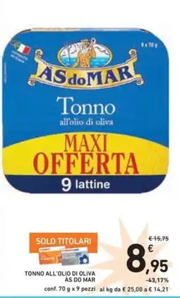 Spazio Conad Tonno all'olio di oliva AS DO MAR offerta