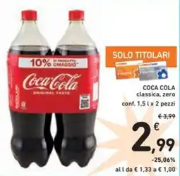 Spazio Conad COCA COLA classica, zero offerta