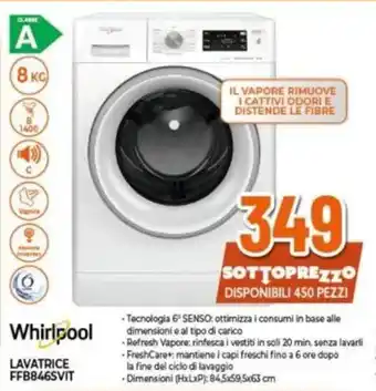 Expert Whirlpool LAVATRICE FFB846SVIT offerta