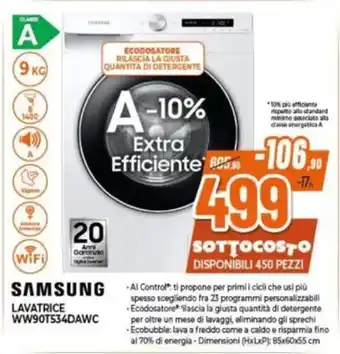 Expert SAMSUNG LAVATRICE WW90T534DAWC offerta