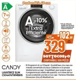 Expert CANDY LAVATRICE SLIM CSO4474TWMB61S offerta