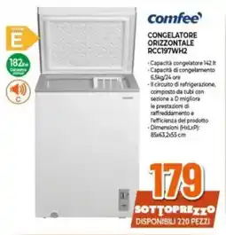 Expert comfee CONGELATORE ORIZZONTALE RCC197WH2 offerta