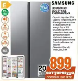 Expert SAMSUNG FRIGORIFERO SIDE BY SIDE RS57DG400EM9 offerta