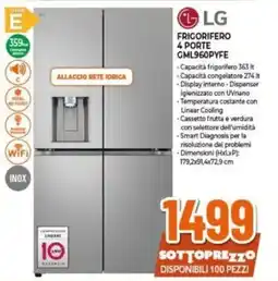 Expert LG FRIGORIFERO 4 PORTE GML960PYFE offerta