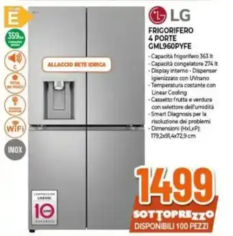 Expert LG FRIGORIFERO 4 PORTE GML960PYFE offerta