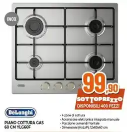 Expert DeLonghi PIANO COTTURA GAS 60 CM YLG60F offerta