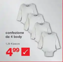 KiK confezione da 4 body offerta