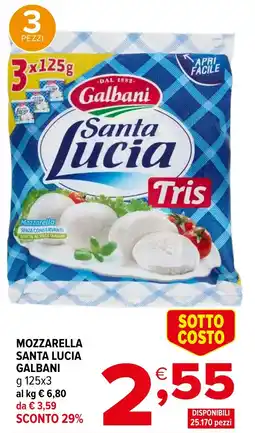 Iperal Mozzarella santa lucia GALBANI offerta