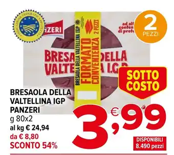 Iperal Bresaola della valtellina igp PANZERI offerta