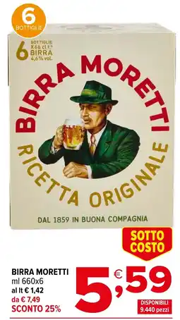 Iperal Birra MORETTI offerta