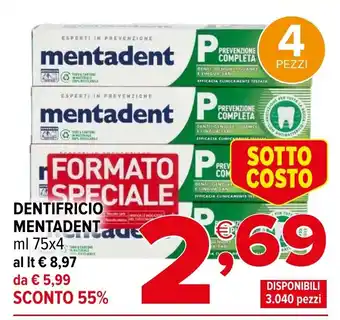 Iperal Dentifricio MENTADENT offerta