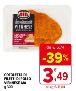 Iperal Cotoletta di filetti di pollo viennese AIA offerta