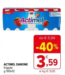 Iperal ACTIMEL DANONE fragola offerta