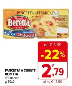 Iperal Pancetta a cubetti BERETTA offerta