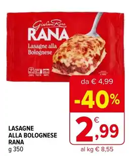 Iperal Lasagne alla bolognese RANA offerta