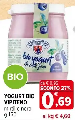 Iperal Yogurt bio vipiteno mirtillo nero offerta