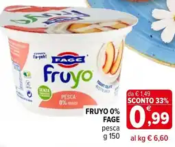 Iperal Fruyo 0% fage pesca offerta