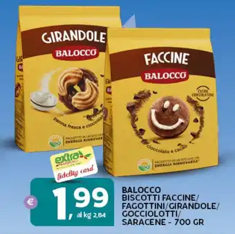 Extra Supermercati Balocco biscotti faccine/ fagottini/girandole/ gocciolotti/ saracene offerta