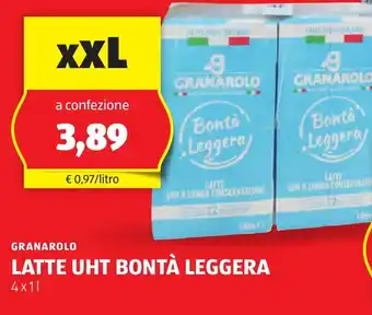 ALDI Granarolo latte uht bontà leggera offerta