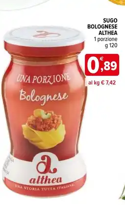 Iperal Sugo bolognese althea 1 porzione offerta