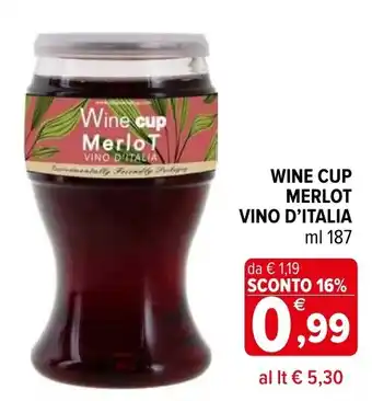 Iperal Wine cup merlot vino d'italia offerta