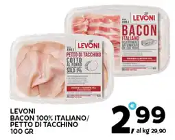 Extra Supermercati Levoni bacon 100% italiano/ petto di tacchino offerta