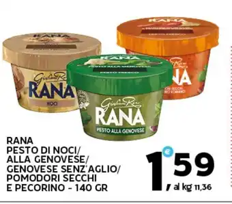 Extra Supermercati Rana pesto di noci/ alla genovese/ genovese senz'aglio/ pomodori secchi e pecorino offerta