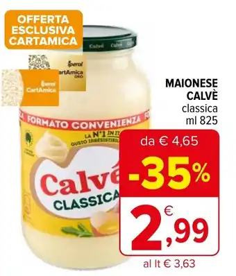 Iperal Maionese CALVÈ classica offerta