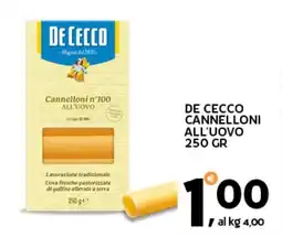 Extra Supermercati De cecco cannelloni all'uovo offerta