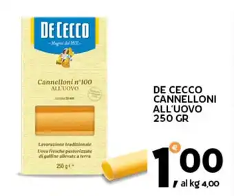 Extra Supermercati De cecco cannelloni all'uovo offerta