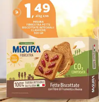 Extra Supermercati Misura fibrextra fette biscottate integrali/ classiche offerta