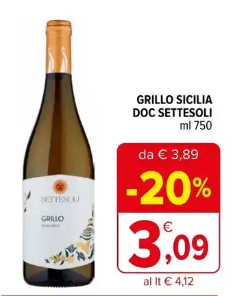 Iperal Grillo sicilia doc SETTESOLI offerta