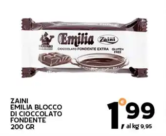 Extra Supermercati Zaini emilia blocco di cioccolato fondente offerta