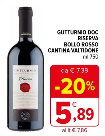 Iperal Gutturnio doc riserva bollo rosso CANTINA VALTIDONE offerta