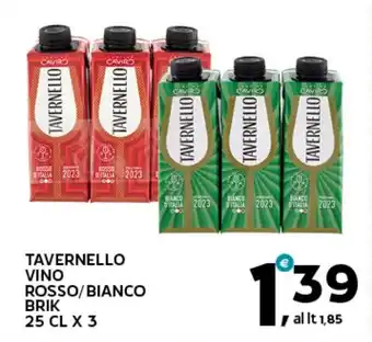 Extra Supermercati Tavernello vino rosso/bianco brik offerta