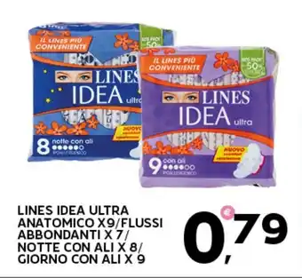 Extra Supermercati Lines idea ultra anatomico x9/flussi abbondanti x 7/ notte con ali x 8/ giorno con ali x 9 offerta