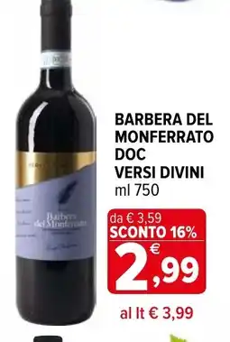 Iperal Barbera del monferrato doc versi DIVINI offerta