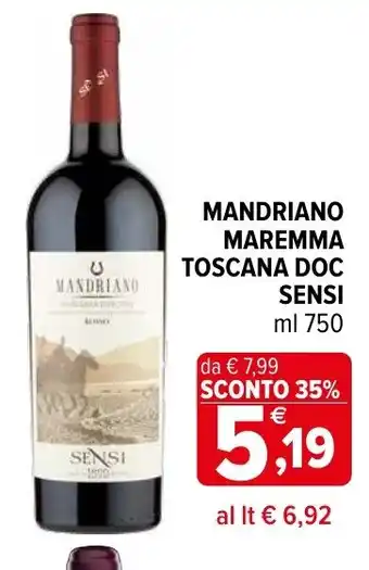 Iperal Mandriano maremma toscana doc SENSI offerta