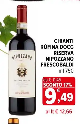 Iperal Chianti rùfina docg riserva nipozzano frescobaldi offerta