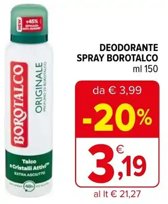 Iperal Deodorante spray BOROTALCO offerta