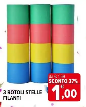 Iperal 3 rotoli stelle filanti offerta