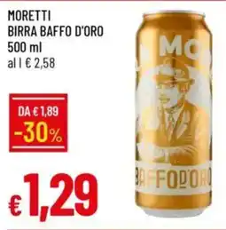 Galassia Moretti birra baffo d'oro offerta