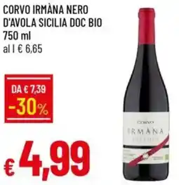 Galassia Corvo irmana nero d'avola sicilia doc bio offerta