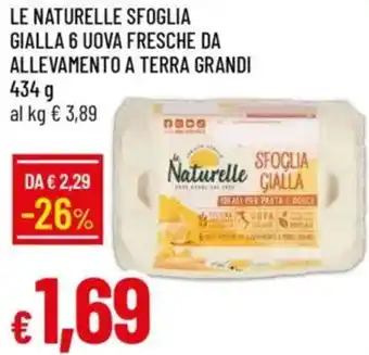 Galassia Le naturelle sfoglia gialla 6 uova fresche da allevamento a terra grandi offerta