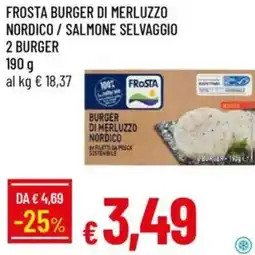 Galassia Frosta burger di merluzzo nordico / salmone selvaggio 2 burger offerta