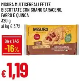 Galassia Misura multicereali fette biscottate con grano saraceno, farro e quinoa offerta