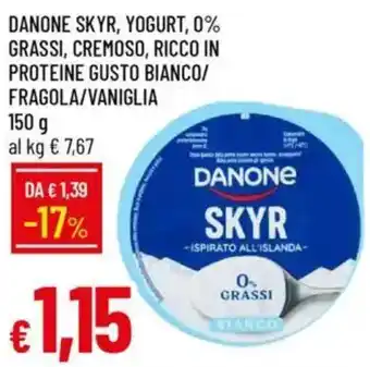 Galassia Danone skyr, yogurt, 0% grassi, cremoso, ricco in proteine gusto bianco/ fragola/vaniglia offerta