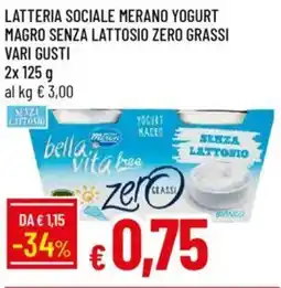 Galassia Latteria sociale merano yogurt magro senza lattosio zero grassi vari gusti offerta