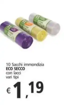 Alter Discount 10 Sacchi immondizia ECO SECCO con lacci vari tipi offerta