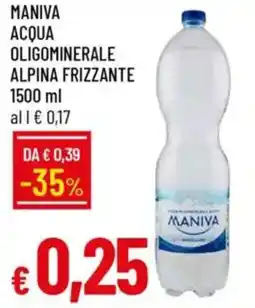 Galassia Maniva acqua oligominerale alpina frizzante offerta